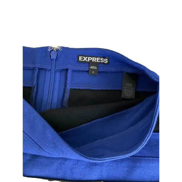 Express Mini Pencil Skirt Stripe Black/Blue Women's ‎ 0 - Picture 3 of 5